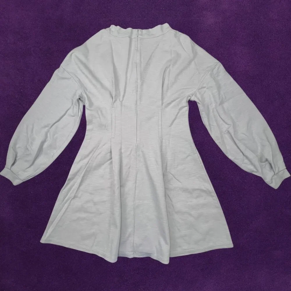 Free People Dress Womens Small Gray Long Sleeve Boho A Line Asymmetrical Grab - Picture 2 of 10